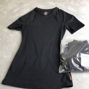 Tommie Copper Adjustable Back Support Leggings & SS Compression Shirt  S